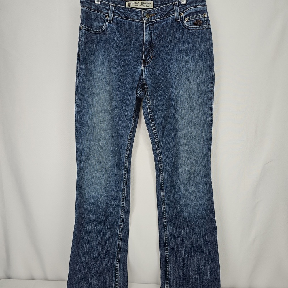 Vintage Y2K HARLEY-DAVIDSON‎ DENIM BOOT CUT BLUE JEANS Womens 10 Regular